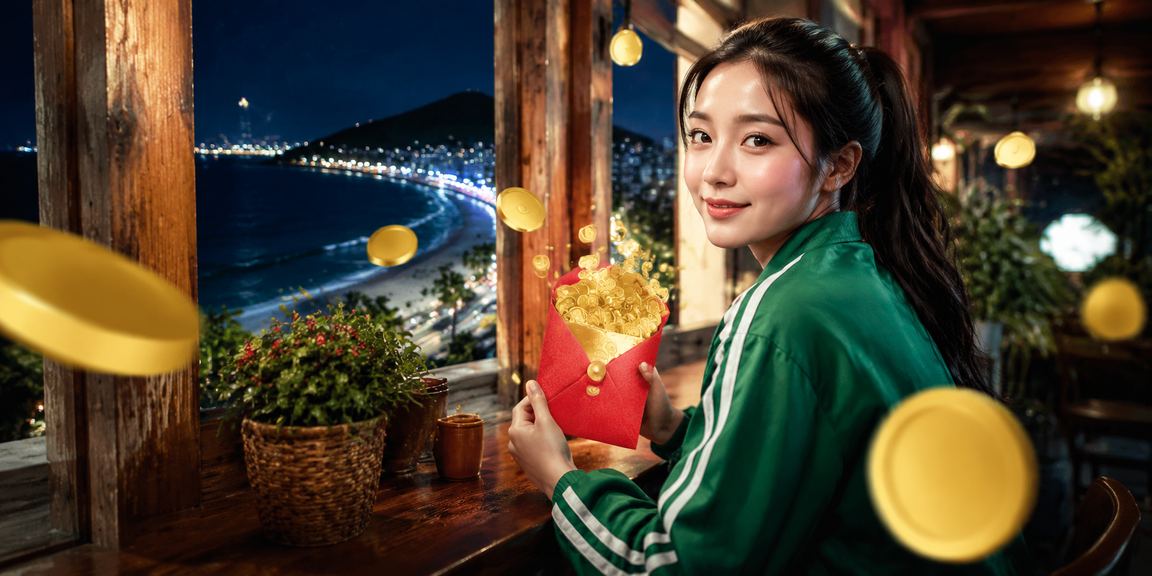 Phong bì đỏ thưởng tại Vũng Tàu cùng ly cà phê Việt Nam